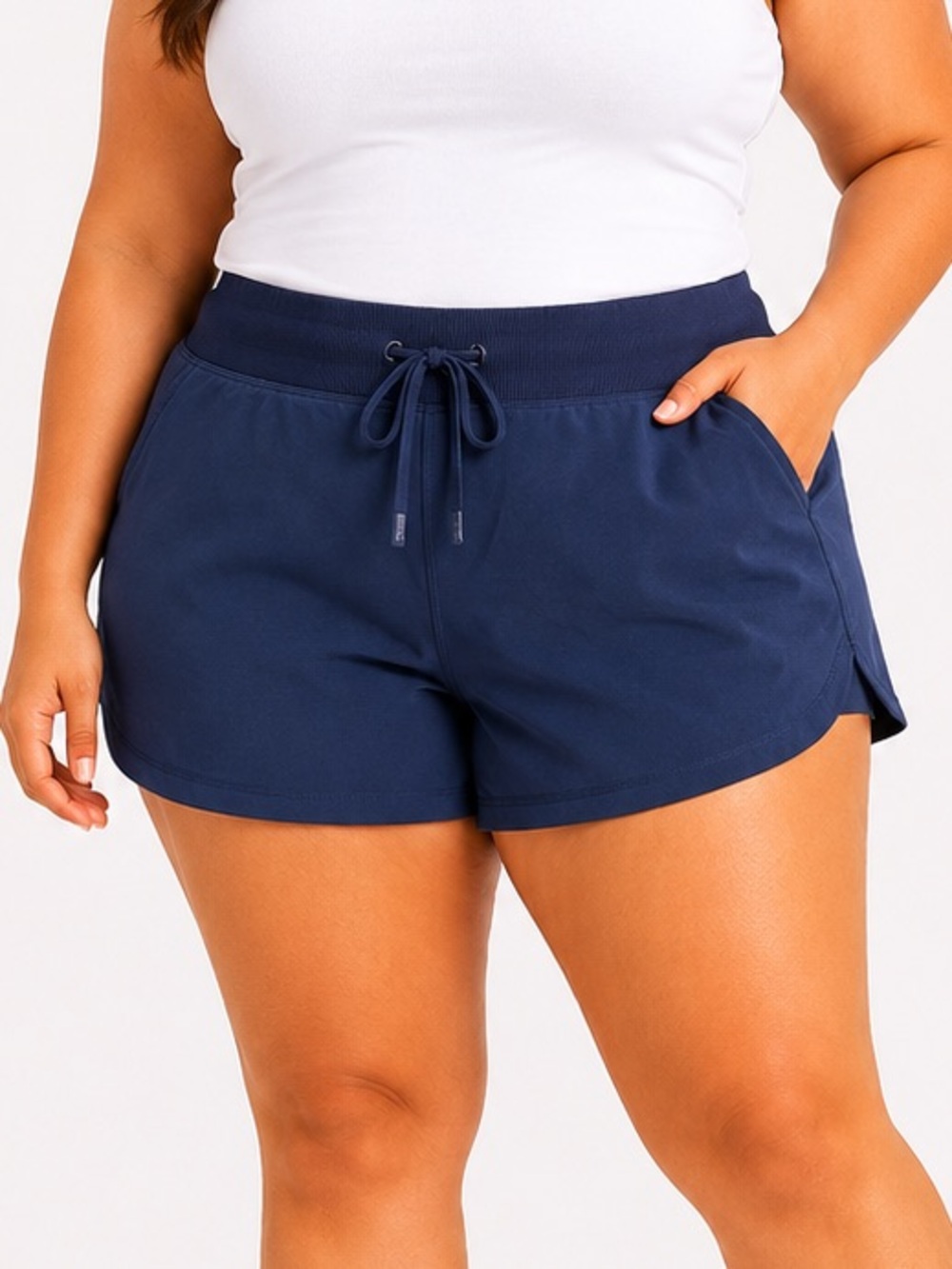 Tuff Athletics Navy Drawstring Athletic Shorts